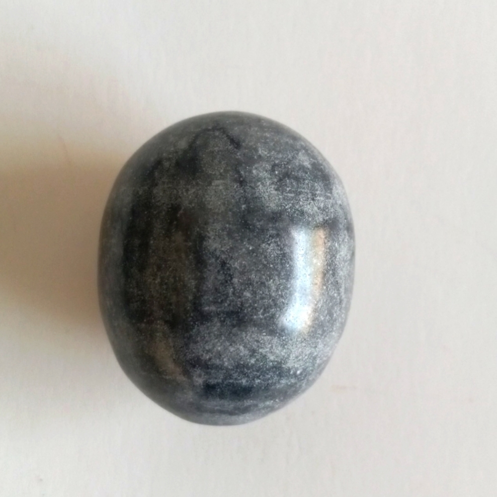 Blue Calcite Banded Crystal Egg.
